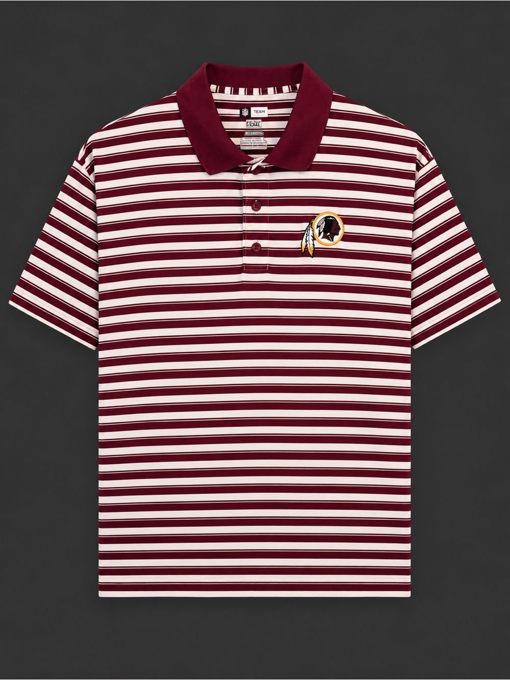 📣 NFL Team Apparel Washington Redskins Striped Performance Polo Shirt Men’s 2XL